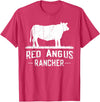 Funny Red Angus Farmer Gift for Cattle Lover Cow Breeder - Red Angus Rancher T-Shirt - Red Heather