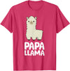 Llama Mama And Llama Papa Gifts Daddy Llama Men Boys Llama Gift Papa Llama T-Shirt - Red Heather