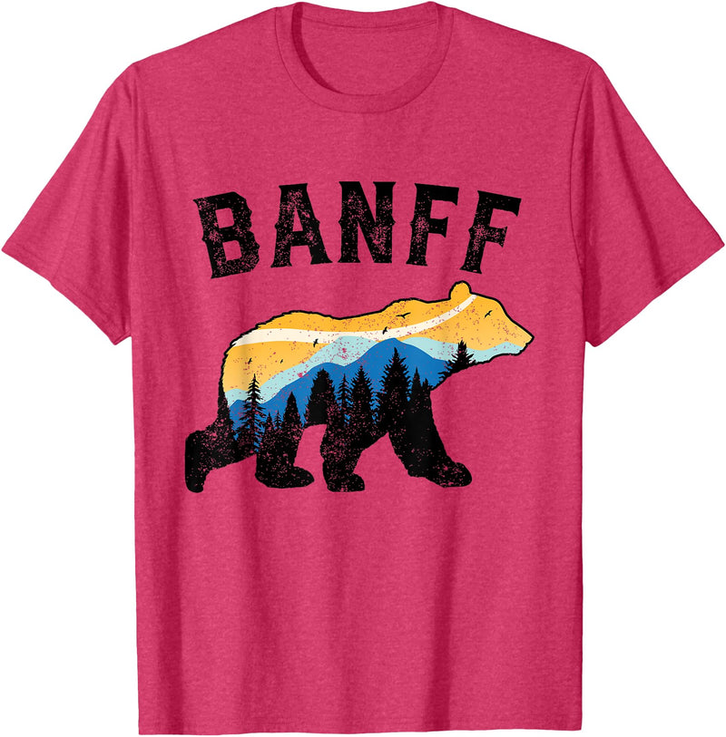 Banff National Park Alberta Bears Banff Canadian National Park Retro Souvenir Banff Bears T-Shirt - Red Heather