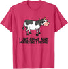 Funny Cow Lover Gifts I Like Cows And Maybe Like 3 People Funny Cows T-Shirt - Red Heather