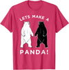Make Panda Apparel Lets Make A Panda Funny Black Polar Bear T-Shirt - Red Heather