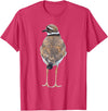 BJD Birds Killdeer Cute Graphic Print T-Shirt Bird Gift Bird Lover T-Shirt - Red Heather