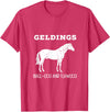 Horse Lovers Gelding's Ball-Less and Flawless White Font T-Shirt - Red Heather