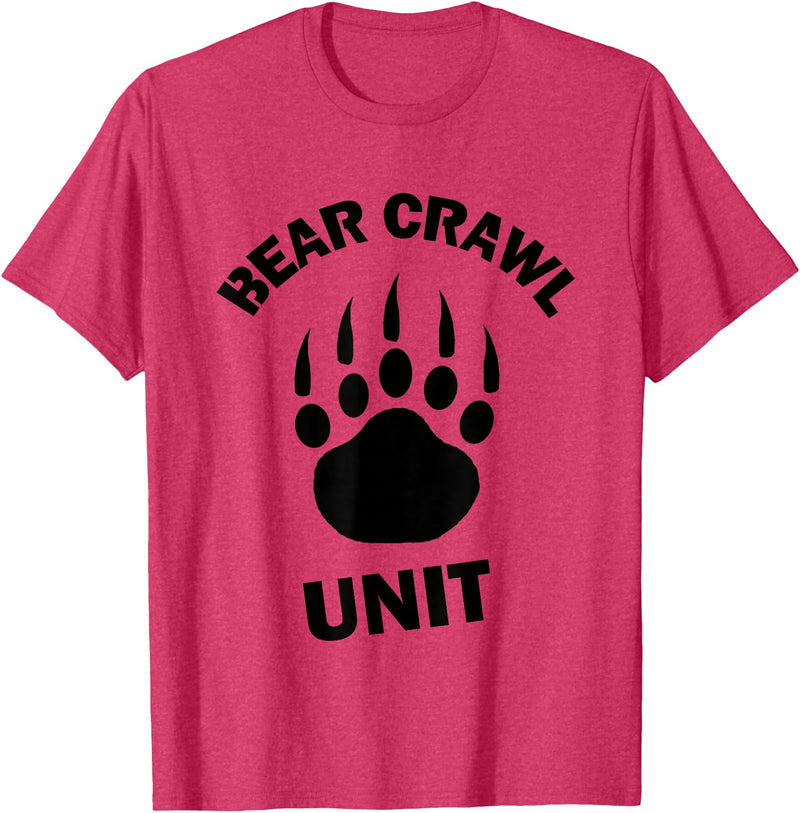 Food Sweat and Beers Bear Crawl Unit T Shirt T-Shirt - Red Heather