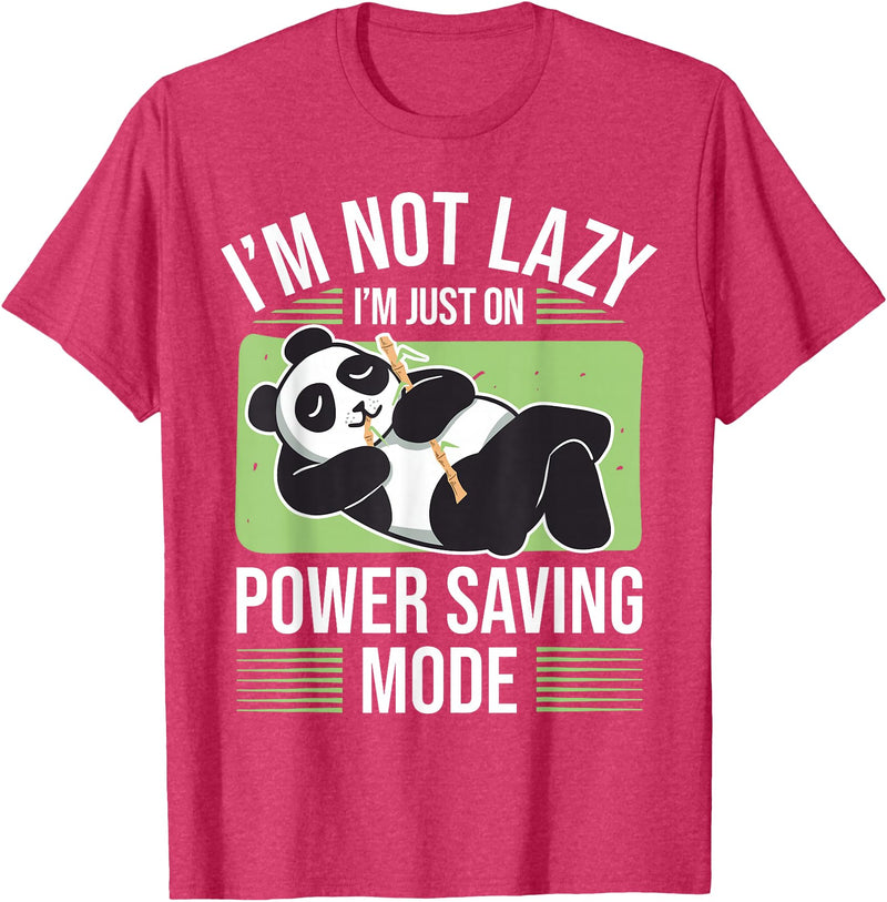 Cute Panda Gifts Panda Bear - Power Saving Mode - Panda T-Shirt - Red Heather