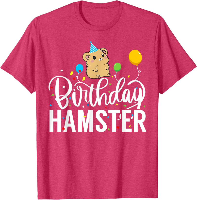 Hamster Birthday Party Birthday Hamster T-Shirt - Red Heather