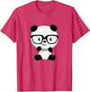 My Shirt Hub Cute Little Bear Panda Nerd with Glasses T-Shirt - Red Heather