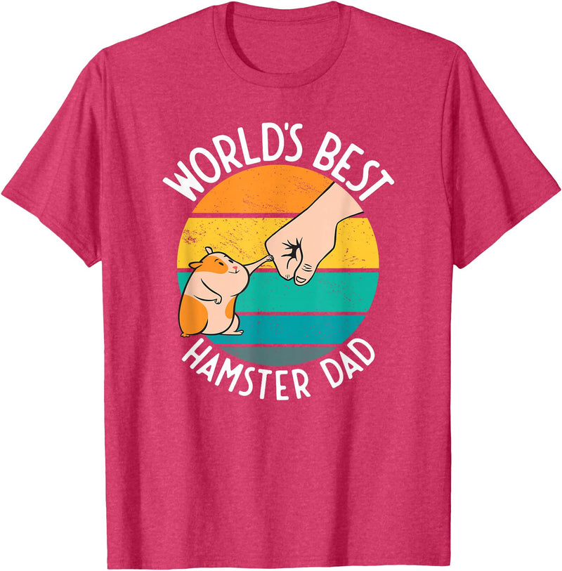 World's Best Hamster Dad Design T-Shirt - Red Heather
