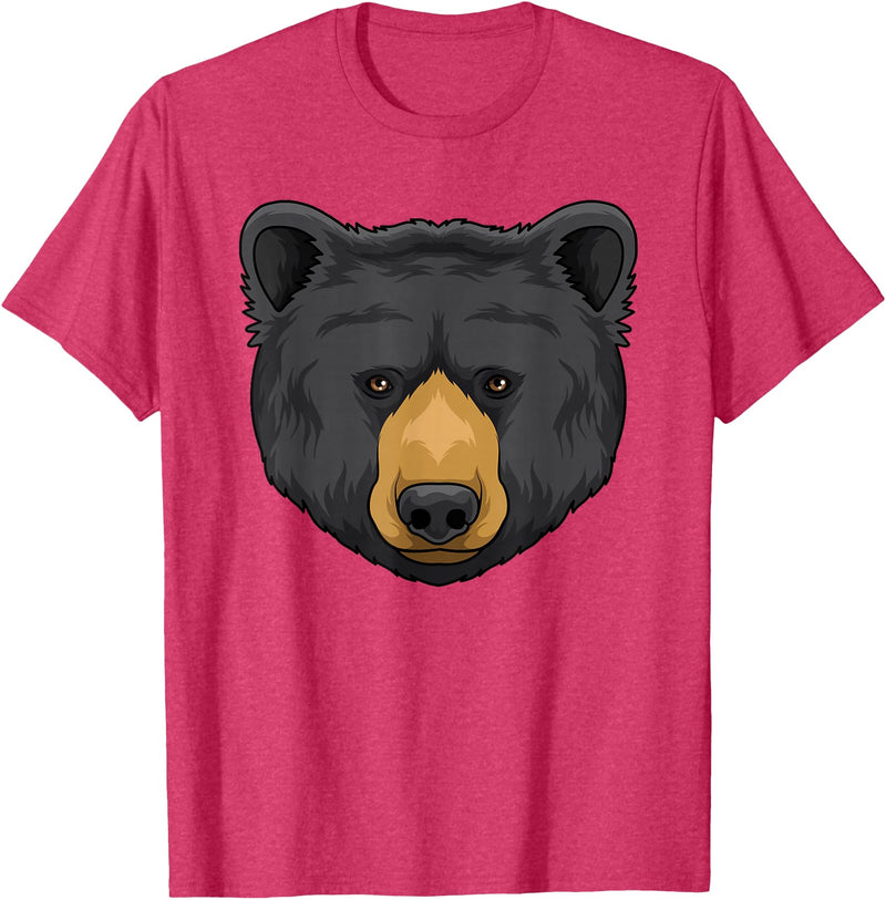 Wowsome! Black Bear Animal Head - Cute Black Bear Lover Women Men T-Shirt - Red Heather