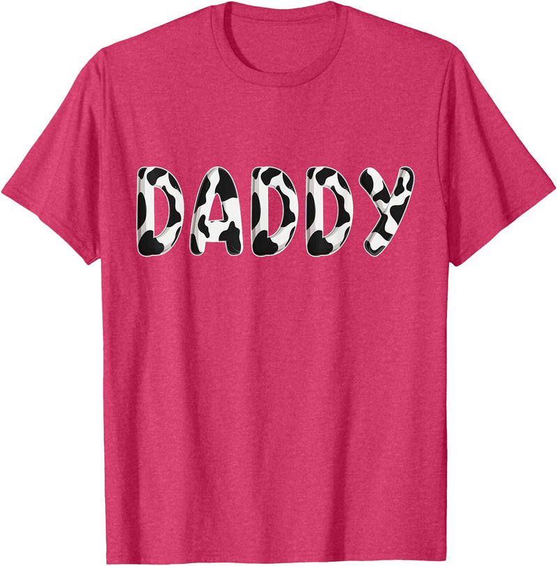 Cow Pattern Print Family Matching Birthday Shirts Cow Daddy Birthday Family Matching Fathers Day Boy Girl Men T-Shirt - Red