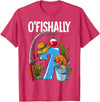 Fishing Theme Birthday Gifts O'fishally 7 Years Old 7th Birthday Fishing T-Shirt - Red Heather