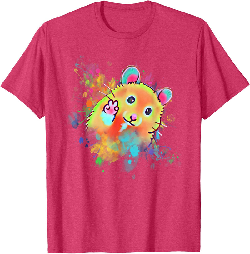 Funny Hamster T for Boys, Girls, Men, Women & Kids Hamster T-Shirt - Red Heather