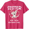 Koala Bear Birthday Party Theme Supplies Air Sister 1st First Birthday Koala Sister Of The Birthday Girl T-Shirt - Red Heather