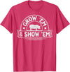 Pig Livestock Showing Fair Week Quote Grow 'em & Show 'em Quote for a Livestock Showing Lover T-Shirt - Red Heather