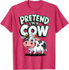 AnI'mal Cow Farm AnI'mal Halloween Costume Party Pretend I'm A Cow T-Shirt - Red Heather