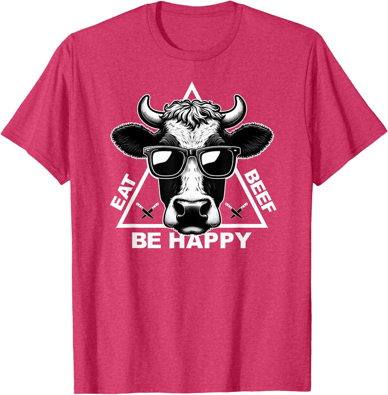 InkfulMerch Meat Lover Carnivore Diet Cow Steak Eat Beef Carnivore T-Shirt - Red Heather