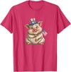 USA Pig Outfit Awesome US Pig T-Shirt - Red Heather