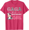 Cow Birthday Cow Lover Gifts For Family Men Woman Gaga of The Birthday Girl Farm Cow Grandma Matching Family T-Shirt - Red