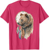 More Tribal Native American Totem Animal Art Bear Tribal Watercolor Bear Dream Catcher T-Shirt - Red Heather