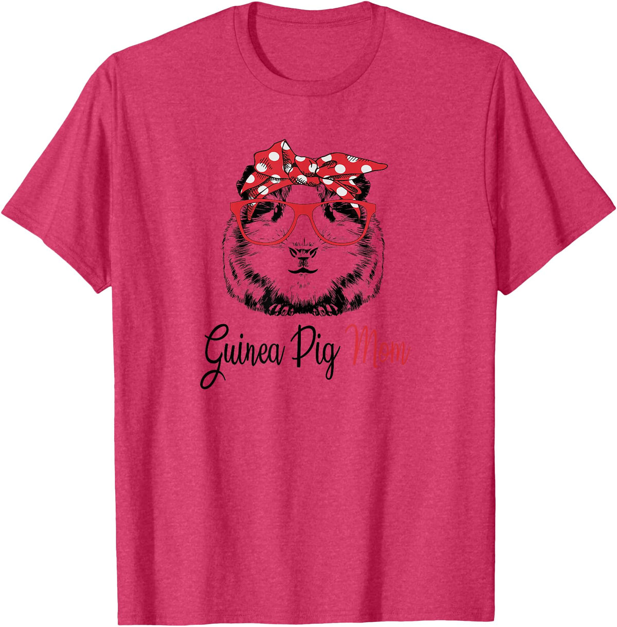Funny Love Cavy Mom Gifts T Shirts & Hoodies Womens & Girls Kids Cute Wheek Lover Mama Guinea Pig Mom T-Shirt - Red Heather