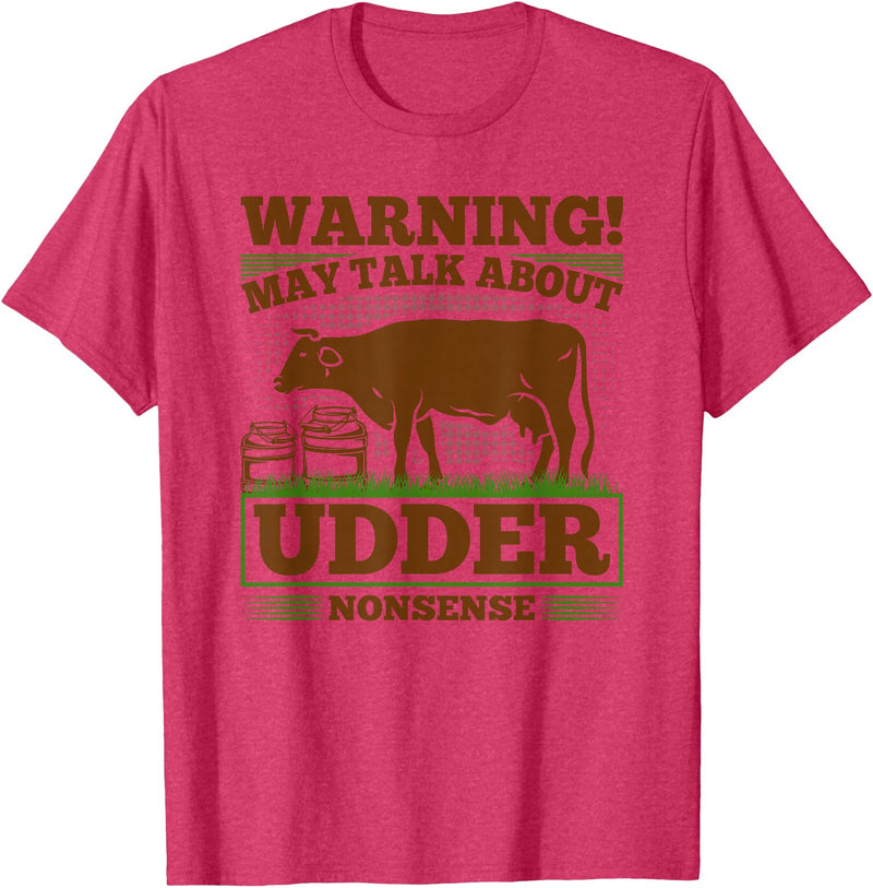 Dairy Farmer Gifts For Men Funny Udder Nonsense, Dairy Farmer Cow Milker T-Shirt - Red Heather