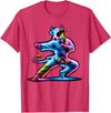 Cow Karate Black Belt Apparel Cow Karate Kick Punch Cute Funny Cool Martial Arts Cow T-Shirt - Red Heather