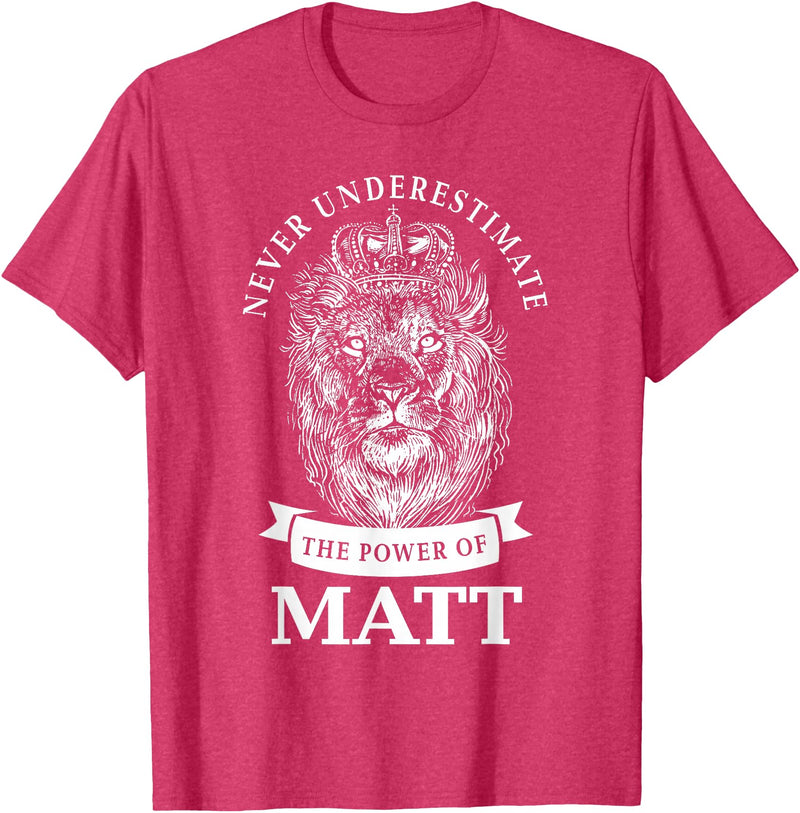 Gifts for Matt Matt Gift Name Lion T-Shirt - Red Heather
