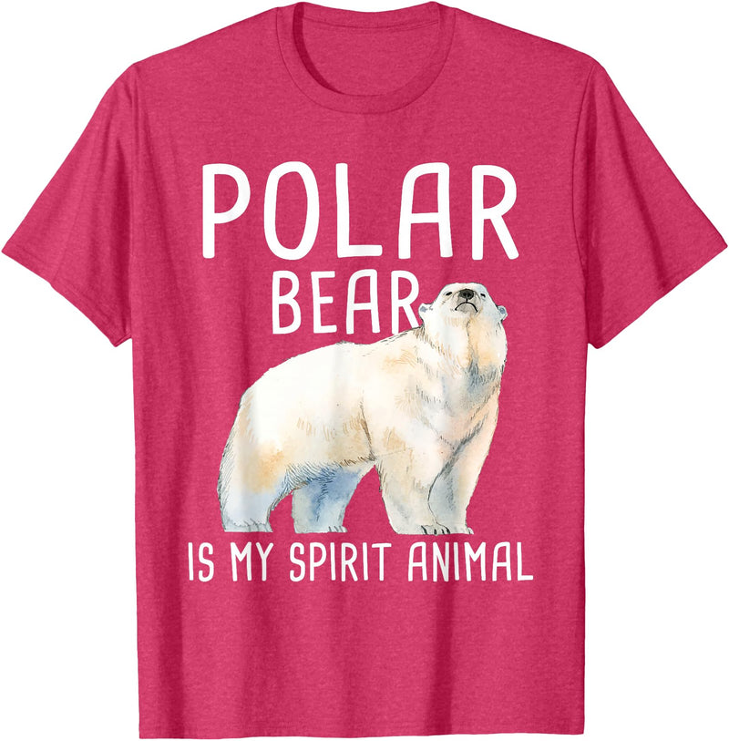 Funny Polar Bear Shirts Polar Bear is My Ghost Animal - Wildlife Lover Zookeeper T-Shirt - Red Heather