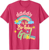 Birthday Girl Rainbow Matching Family Daddy Of The Birthday Girl Llama Matching Family T-Shirt - Red Heather