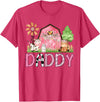 Pink Farm Cow Gender Reveal Party Daddy Pink Farm Animal Birthday Kids Matching Family T-Shirt - Red Heather