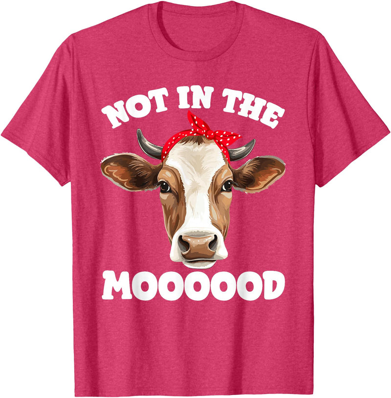 Don't Talk To Me Designz Not In The Mood Sarcastic Heifer Dairy Cow Midwest Farmer T-Shirt - Red Heather