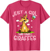 Funny Giraffe Gifts & Designs Just A Girl Who Loves Giraffes Cute Baby Giraffe T-Shirt - Red Heather