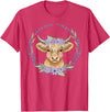 Unique Highland Cow Gifts Girls Cute Baby Highland Cow Design Purple Flowers Farm Toddler T-Shirt - Red Heather