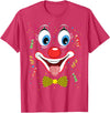 Clown Costume Carnival Halloween Birthday Party Carnival Clown Face Circus Costume Kids Men Women Carnivals T-Shirt - Red