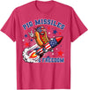 Pig Missiles and Freedom 4th of July Patriotic Hotdog T-Shirt - Red Heather