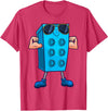 Building Blocks Geek Outfit Brick Builder Master Building Blocks Birthday Funny Kids Boy T-Shirt - Red Heather