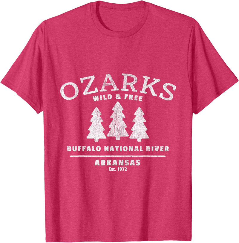 Arkansas Wilderness Designs and Gifts Buffalo National River - Arkansas - Ozark Mountains T-Shirt - Red Heather