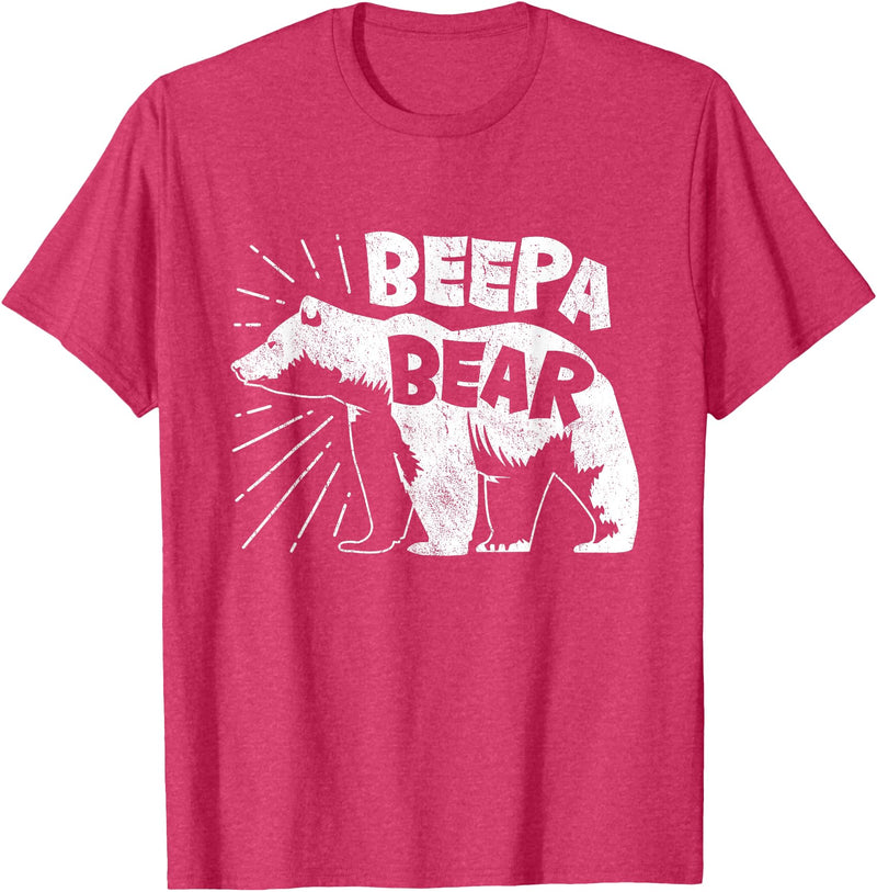 Mens Beepa Bear T-Shirt Father's Day Tee T-Shirt - Red Heather