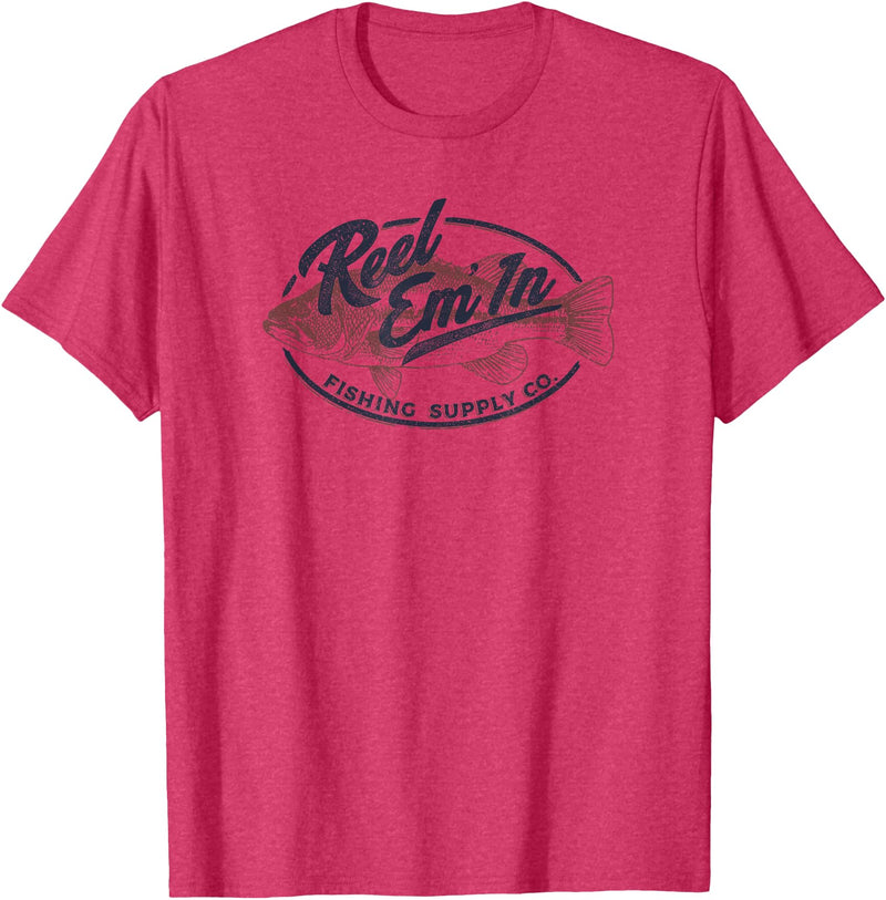 Trendy Apparel Trendy Reel Em' In Fishing Supply Co. Logo T-Shirt - Red Heather