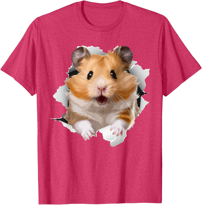 Cute Hamster Design for Men Women Kids Animal Hamster Lovers T-Shirt - Red Heather
