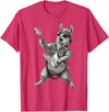 Rock Guitar Llama Stuff Accessories & Gifts Llama Playing Guitar Rock & Roll Llamas Alpaca Rocker Music T-Shirt - Red Heather