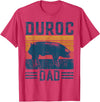 Retro Duroc Farmer Gift for Men Farming Breed - Vintage Duroc Pig Dad T-Shirt - Red Heather