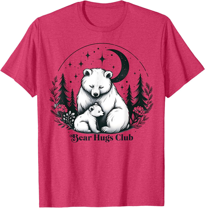 Polar Bear Lover Tees NYC Polar Bear Hugs Mama Baby Mothers Day Mom Daughter Son T-Shirt - Red Heather