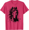 Horse Art For Men Women Kids Horse Portrait Equestrian Horseback Riding Horse Lover Unisex-Adults Kids T-Shirt Grey Small Classic Fit Crew Neck Short Sleeve - Red Heather