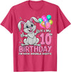 It's My 10th Birthday Rabbit 10 Years Old Girl T-Shirt in Red Heather