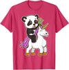 Panda Bear Unicorns Boys Girls Kids Panda Riding Unicorn Cute Magical Animals T-Shirt - Red Heather