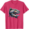 Steelhead Fishing - Unisex Adults & Kids Fishing T-Shirt - Black - Small - Short Sleeve - Cotton & Polyester - Modern Fish Graphic - Crew Neck - Regular Fit - Pull On - Imported - Red Heather