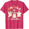 Groovy Ghosts Just Wanna Have Fun Funny Halloween T-Shirt - Red Heather