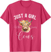 Just A Girl Who Loves Cows Tee Just a Girl Who Loves Cows Funny Cute Cow for Girls Women T-Shirt - Red Heather