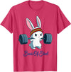 Buns of Steel Fitness Rabbit Bunny Lover Gym Workout T-Shirt in Red Heather